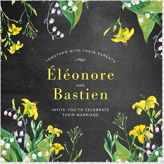 Invitation Mariage Personnalise Chanmpetre Jaune Muguet   Camomile  HD Png DownloadTransparent PNG