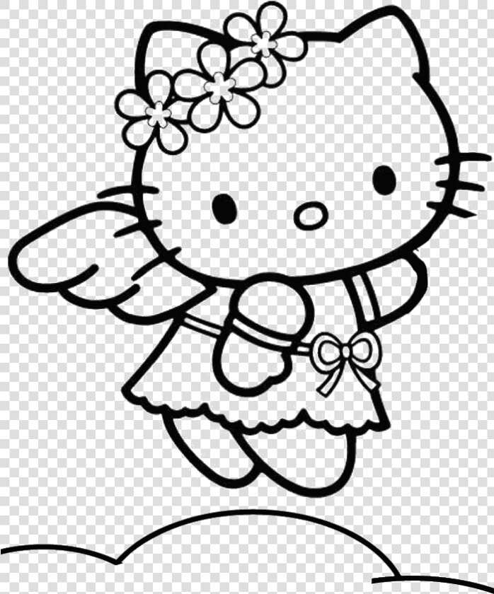 Hello Kitty Angel Coloring Pages   Hello Kitty Happy New Year 2020  HD Png DownloadTransparent PNG