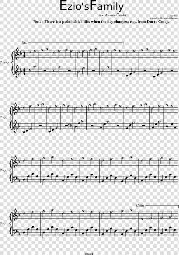 Ezio  39 s Family Piano Notes  HD Png DownloadTransparent PNG