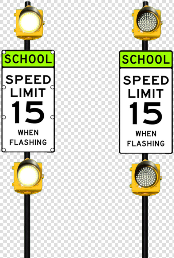 Double Flashing School Zone Sign   Speed Limit Sign  HD Png DownloadTransparent PNG