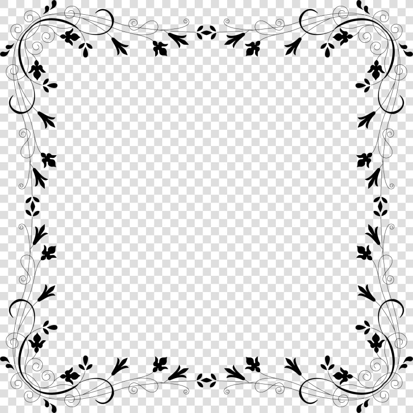 Border Design Flower Black And White Clipart   Png   Border Design For Frames  Transparent PngTransparent PNG