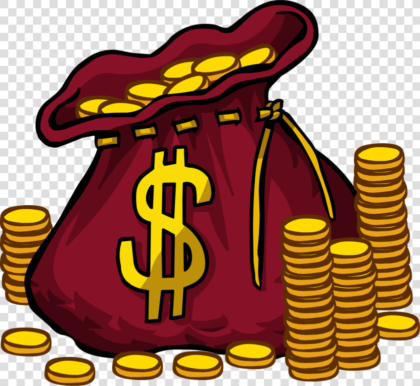 Cartoon Money Bag Png   Club Penguin Codes  Transparent PngTransparent PNG