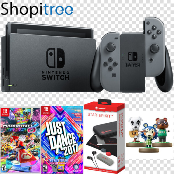 Nintendo Switch Console With Just Dance 17 Mario Kart  HD Png DownloadTransparent PNG