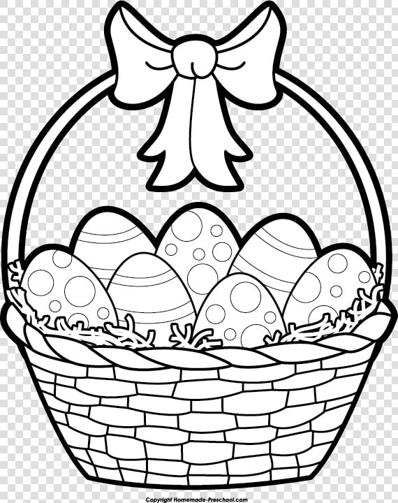 Collection Of Free Basket Drawing Easter Download On   Easter Basket Clipart Black And White  HD Png DownloadTransparent PNG