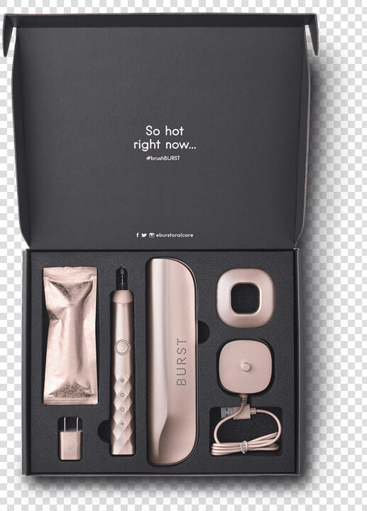 Rosegold Brush Box   Rose Gold Burst Toothbrush  HD Png DownloadTransparent PNG