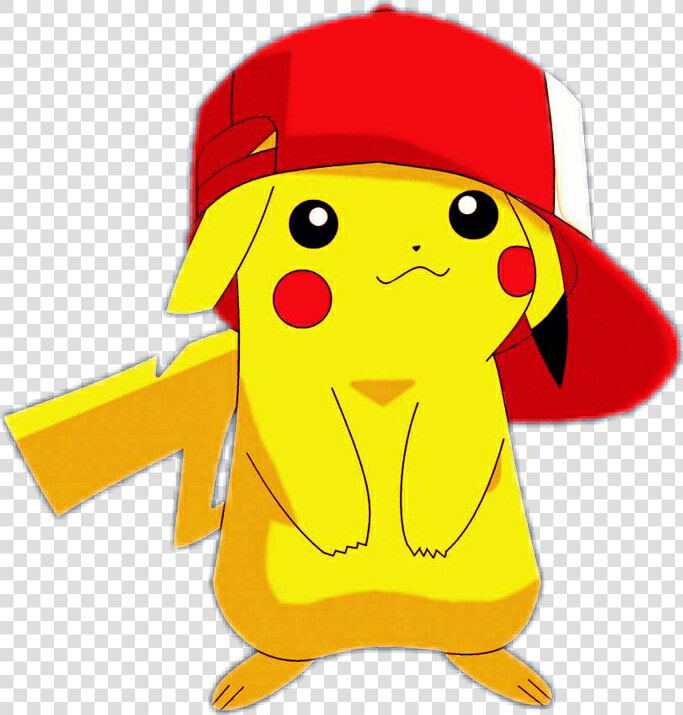  pikachu  pokemon  kawaii   Pikachu In Ash Cap  HD Png DownloadTransparent PNG
