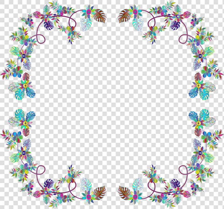 Flower Decoration By Fractalbee Prismatic Frame   Picture Frame  HD Png DownloadTransparent PNG