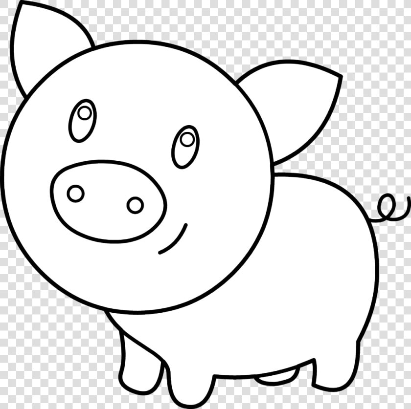 Pig Clipart Face   Pig Cartoon Black And White  HD Png DownloadTransparent PNG
