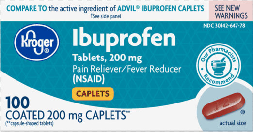 Ibuprofen 50 Caplets Kroger  HD Png DownloadTransparent PNG