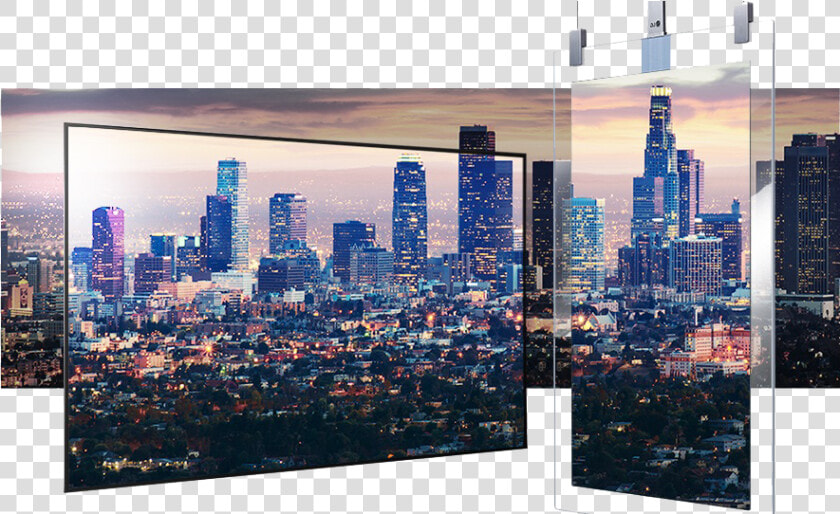 Oled On Hanging Glass   Cityscape  HD Png DownloadTransparent PNG