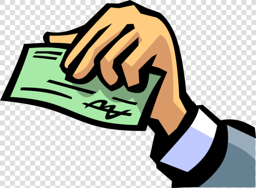 Vector Illustration Of Hand Holds Signed Check Or Cheque  HD Png DownloadTransparent PNG