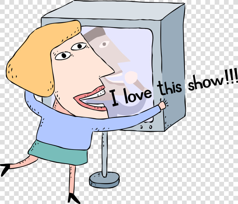 Vector Illustration Of Television Show Fan Enjoys Favorite   Cartoon  HD Png DownloadTransparent PNG