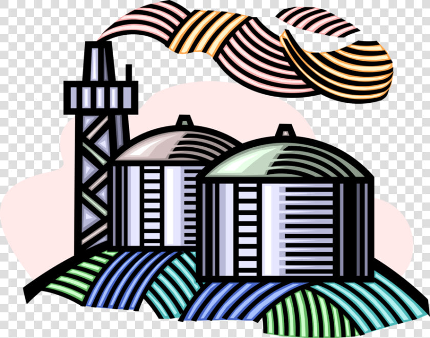 Refinery With Gas Tanks   Clip Art  HD Png DownloadTransparent PNG