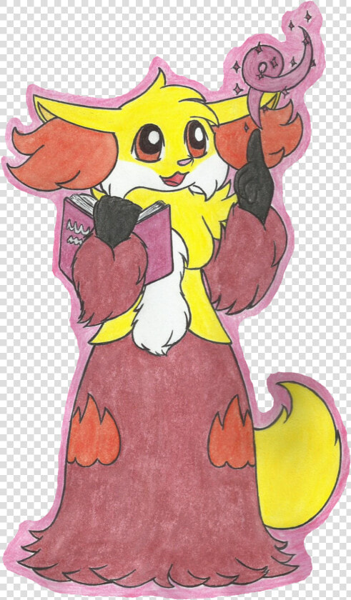 Delphox Use Fancy Magic   Cartoon  HD Png DownloadTransparent PNG