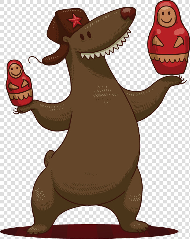 Bear   Russian On A Bear Funny  HD Png DownloadTransparent PNG