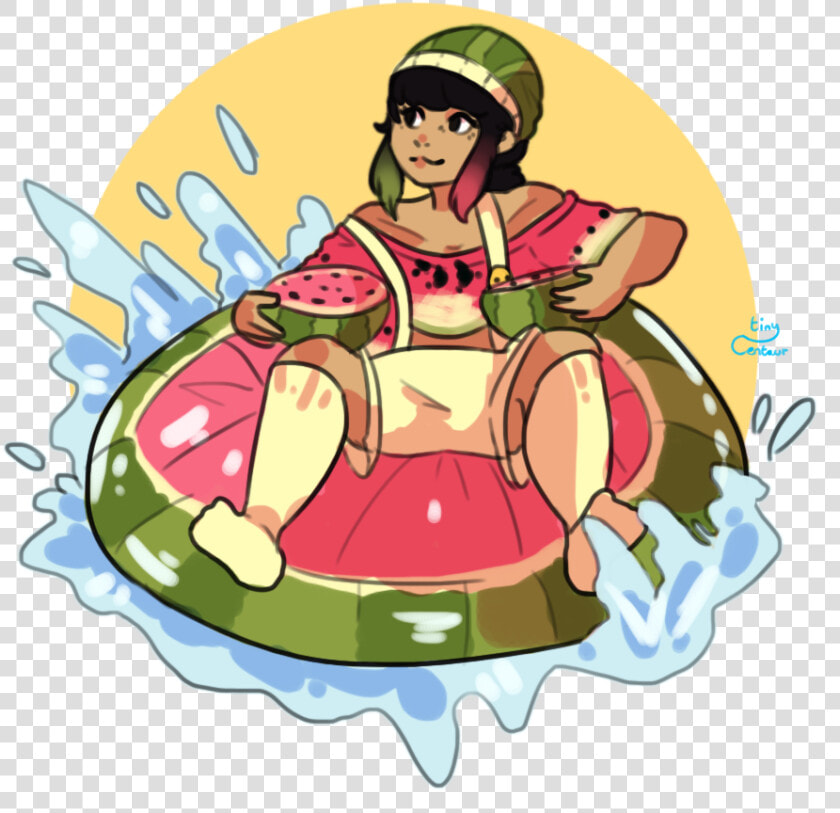 Watermelon Keeps Me Floating   Png Download   Cartoon  Transparent PngTransparent PNG