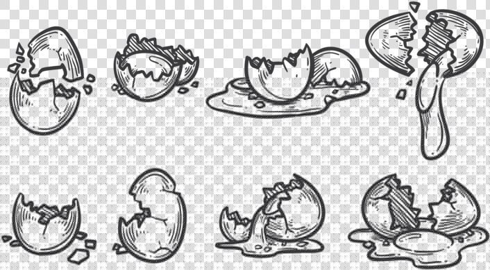 Broken Egg Icons Vector   Cartoon Cracked Egg Drawing  HD Png DownloadTransparent PNG