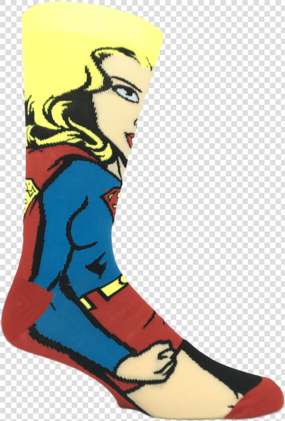 Dc Comics Super Girl 360 Superhero Socks   Superhero Sock Transparent Files  HD Png DownloadTransparent PNG