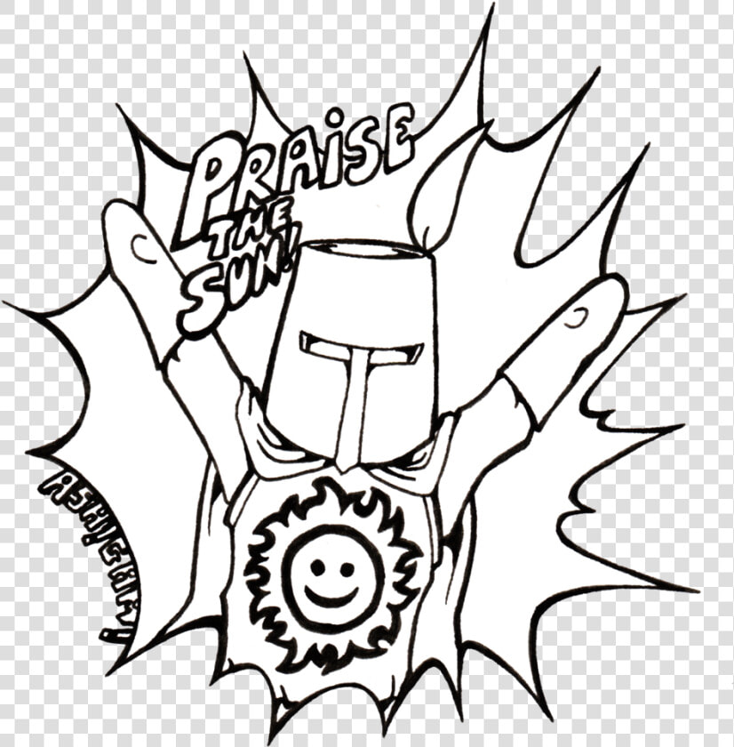 Praise The Sun Lineart By Ashigami  HD Png DownloadTransparent PNG