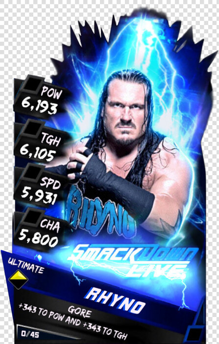 Transparent Rhyno Png   Wwe Supercard Ultimate Cards  Png DownloadTransparent PNG