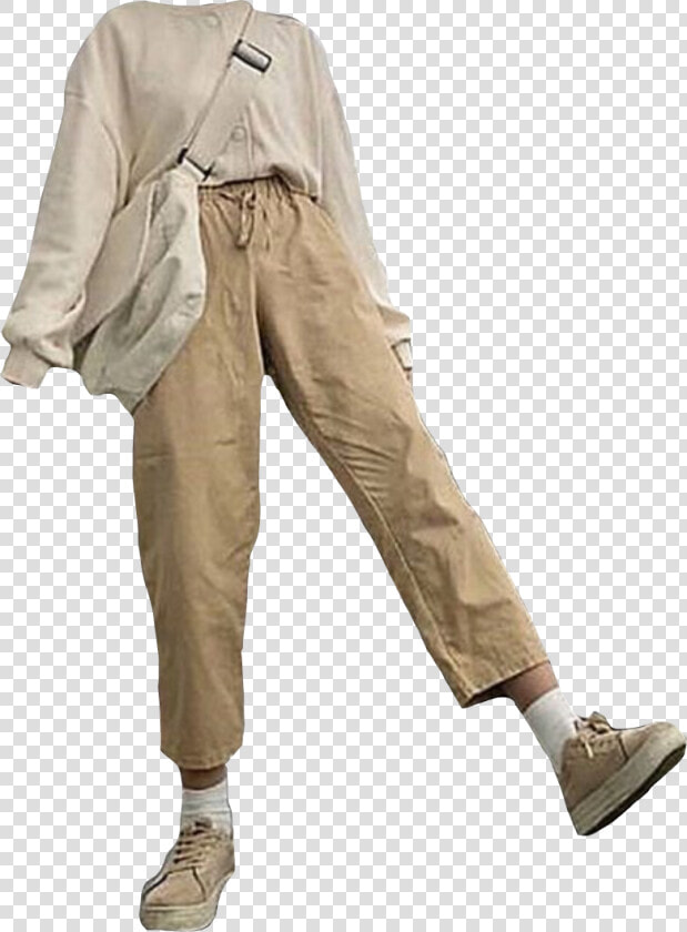  pants  jeans  trousers  beige  top  bag  outfit  outfitinspo   Aesthetic Beige Outfit  HD Png DownloadTransparent PNG