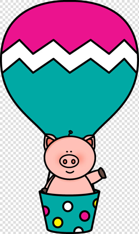 Pig In A Hot Air Balloon Clip Art   Cute Clip Art Hot Air Balloon  HD Png DownloadTransparent PNG