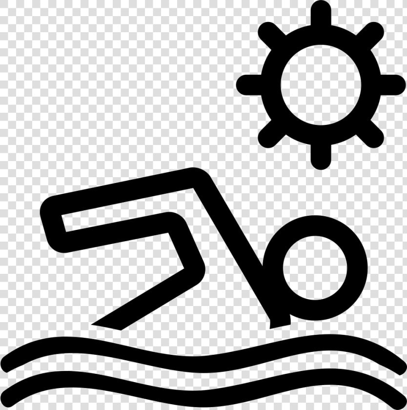 Swimmer In Water Waves Under The Sun   Icono Nadador  HD Png DownloadTransparent PNG