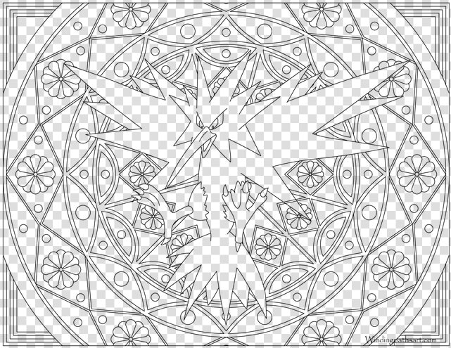 Zapdos Drawing Black And White   Zapdos Legendary Pokemon Coloring Pages  HD Png DownloadTransparent PNG