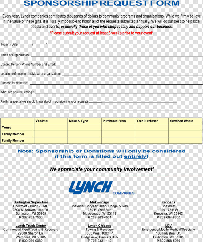 Sponsorship Request Form   Corporate Sponsorship Request Form  HD Png DownloadTransparent PNG
