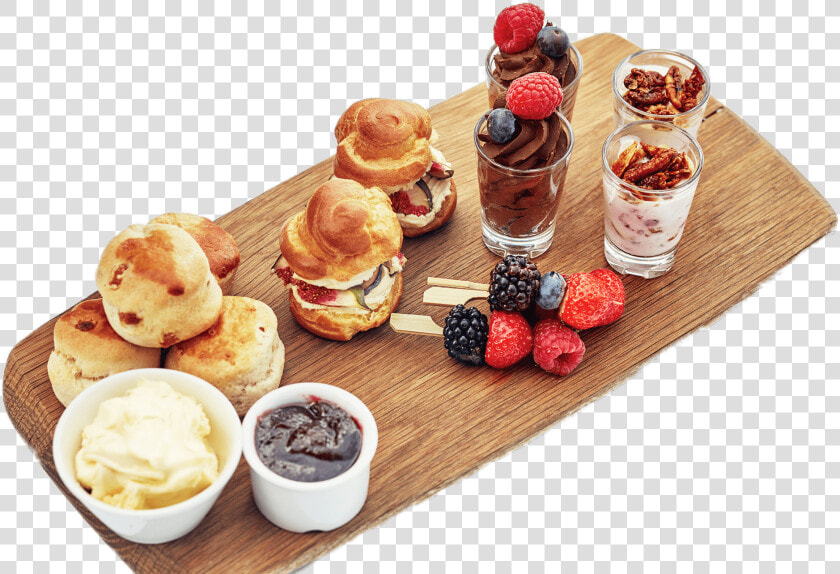 Afternoon Tea Selection On A Wooden Plate   Cream Tea Transparent  HD Png DownloadTransparent PNG