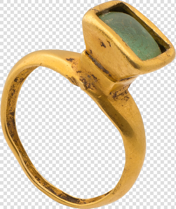 Gold Ring Set With Glass Imitating Emerald   Pre engagement Ring  HD Png DownloadTransparent PNG