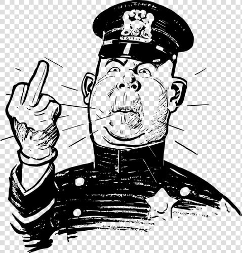 Cop With Middle Finger   Big Black Middle Finger  HD Png DownloadTransparent PNG