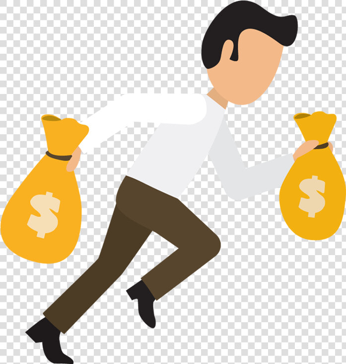 Cartoon Business Man Run With Money Bags 1designshop   Man With Money Bag Png  Transparent PngTransparent PNG