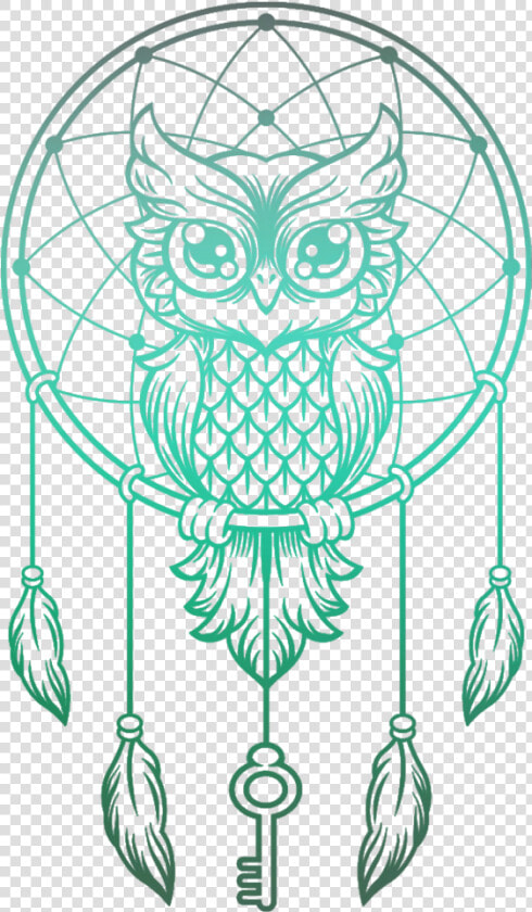  mq  owl  dreamcatcher  green   Owl Dream Catcher Tattoo  HD Png DownloadTransparent PNG
