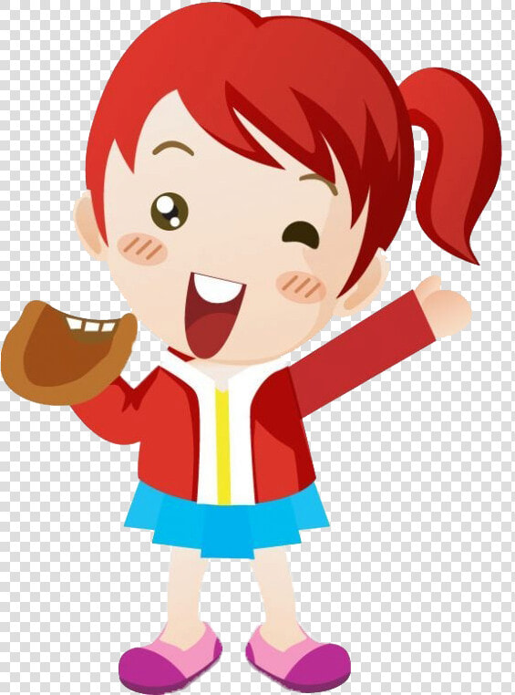 Girl Playing Baseball Clipart   Caricatura Niños Jugando  HD Png DownloadTransparent PNG