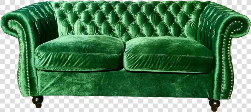 Emerald Green Velvet Sofa   Studio Couch  HD Png DownloadTransparent PNG