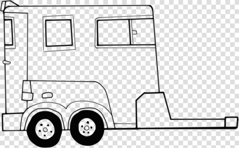 Horse Trailer Clip Arts   Draw A Horse Trailer  HD Png DownloadTransparent PNG