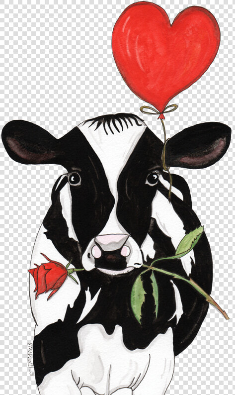 Rose Cartoon Cow Pictures  Valentine Cartoon  Cow Clipart    Love Cow  HD Png DownloadTransparent PNG