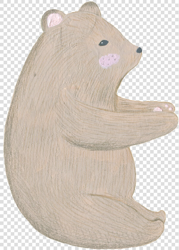 Cartoon Version Of Hand Painted Sitting Cute Bear   Grizzly Bear  HD Png DownloadTransparent PNG