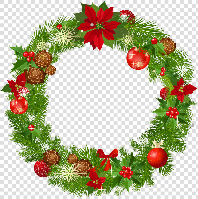 Holly Vertical Swag Wreath Clipart   Christmas Wreath Transparent Background  HD Png DownloadTransparent PNG