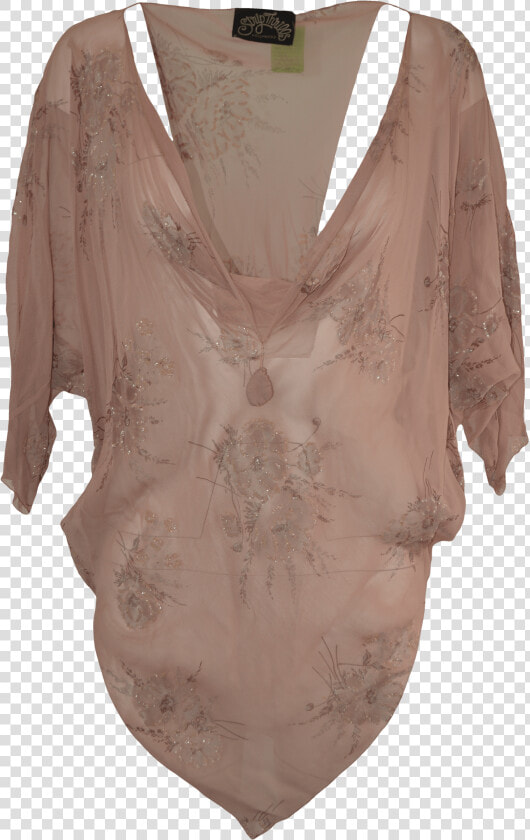 70 S 80 S Sheer Mauve Beaded Blouse By Strip Thrills   Blouse  HD Png DownloadTransparent PNG