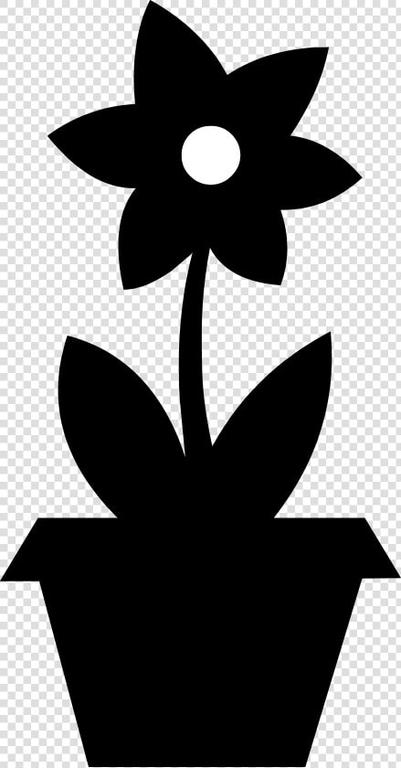 Clipart Download Cute Flower Pot Silhouette Free Clip   Flower In Pot Silhouette  HD Png DownloadTransparent PNG