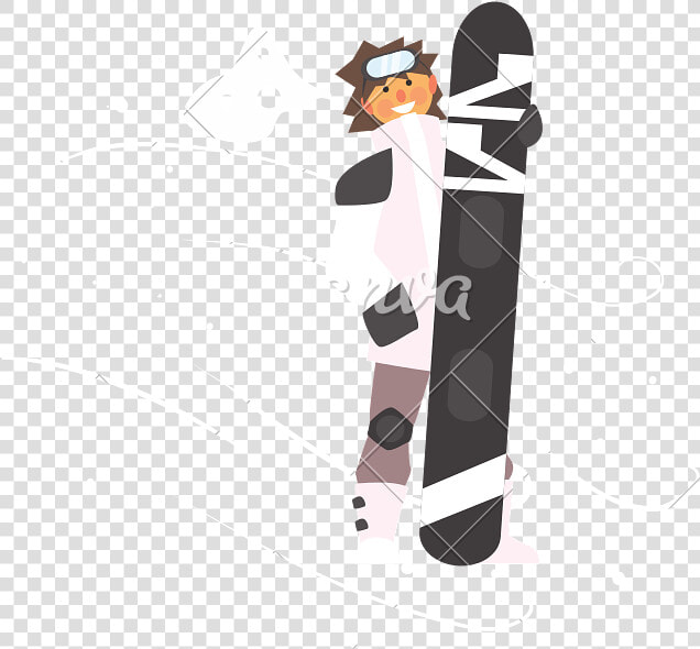 Boy Wearing Goggles Holding Snowboard   Sport D Hiver Humour  HD Png DownloadTransparent PNG