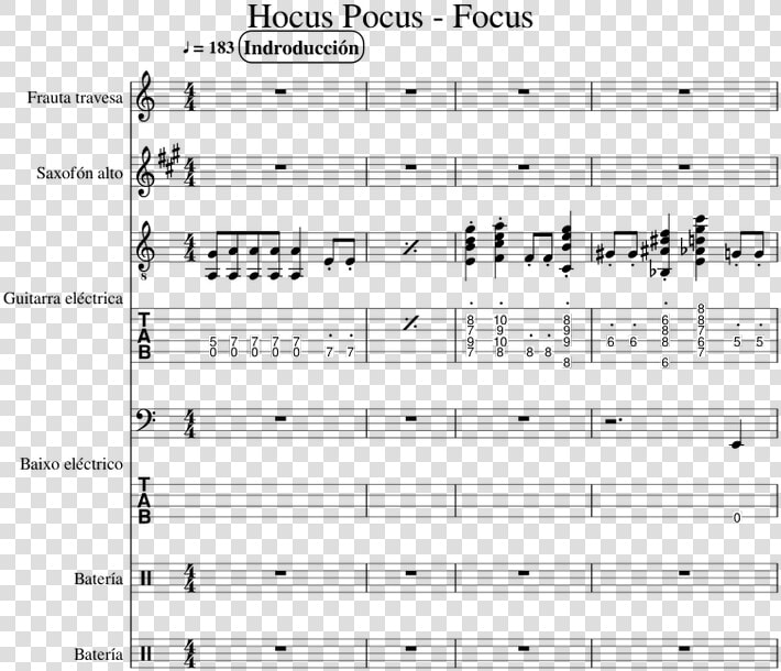 Hocus Pocus Focus Sheet Music  HD Png DownloadTransparent PNG
