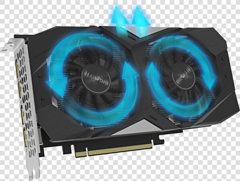 2 Fans Spinning On The Gigabyte Gv N1660oc 6gd Graphics  HD Png DownloadTransparent PNG