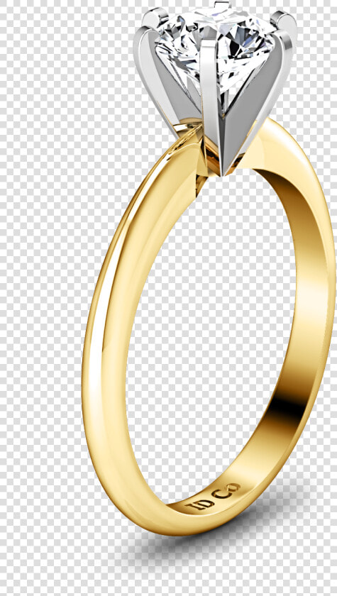 Yellow Gold 6 Prong Solitaire  HD Png DownloadTransparent PNG