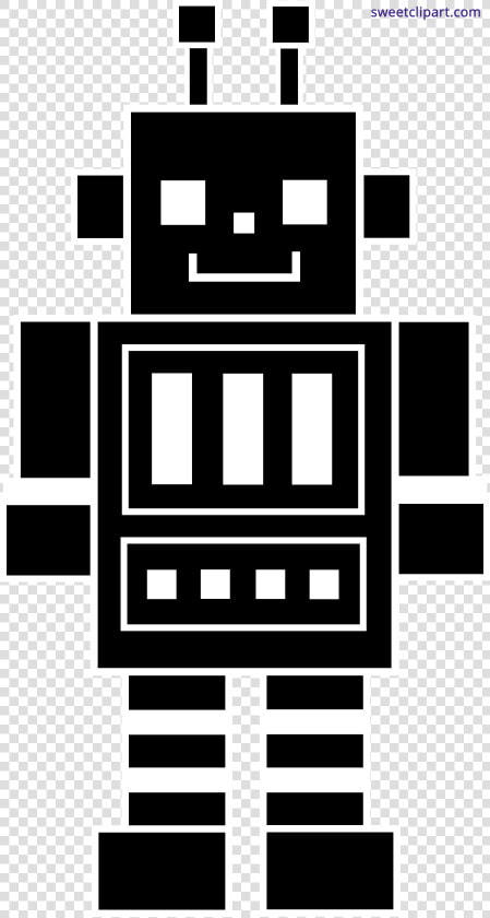 Facebook Clipart Black And White   Black And White Robot Clipart  HD Png DownloadTransparent PNG