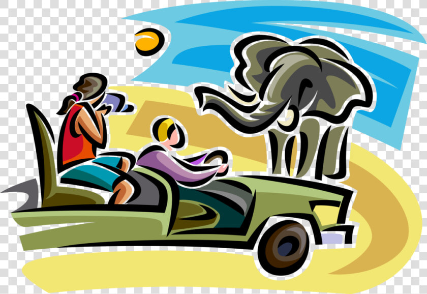 Vector Illustration Of Tourists Record Video On Safari  HD Png DownloadTransparent PNG