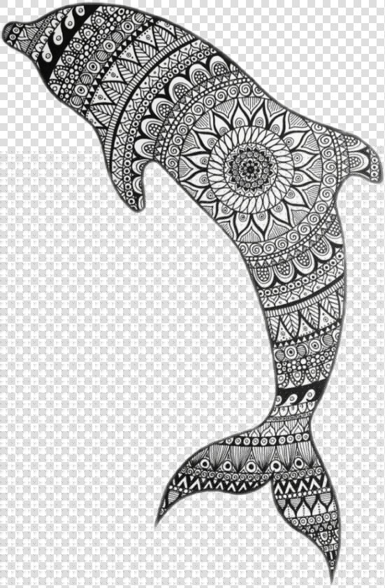  freetoedit  zentangle  dolphin   Dolphin Zentangle  HD Png DownloadTransparent PNG