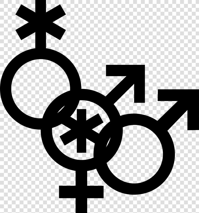 Nonbinary Man And Woman Symbol Interlocked With A Nonbinary   Gender Symbol Icon Non Binary  HD Png DownloadTransparent PNG